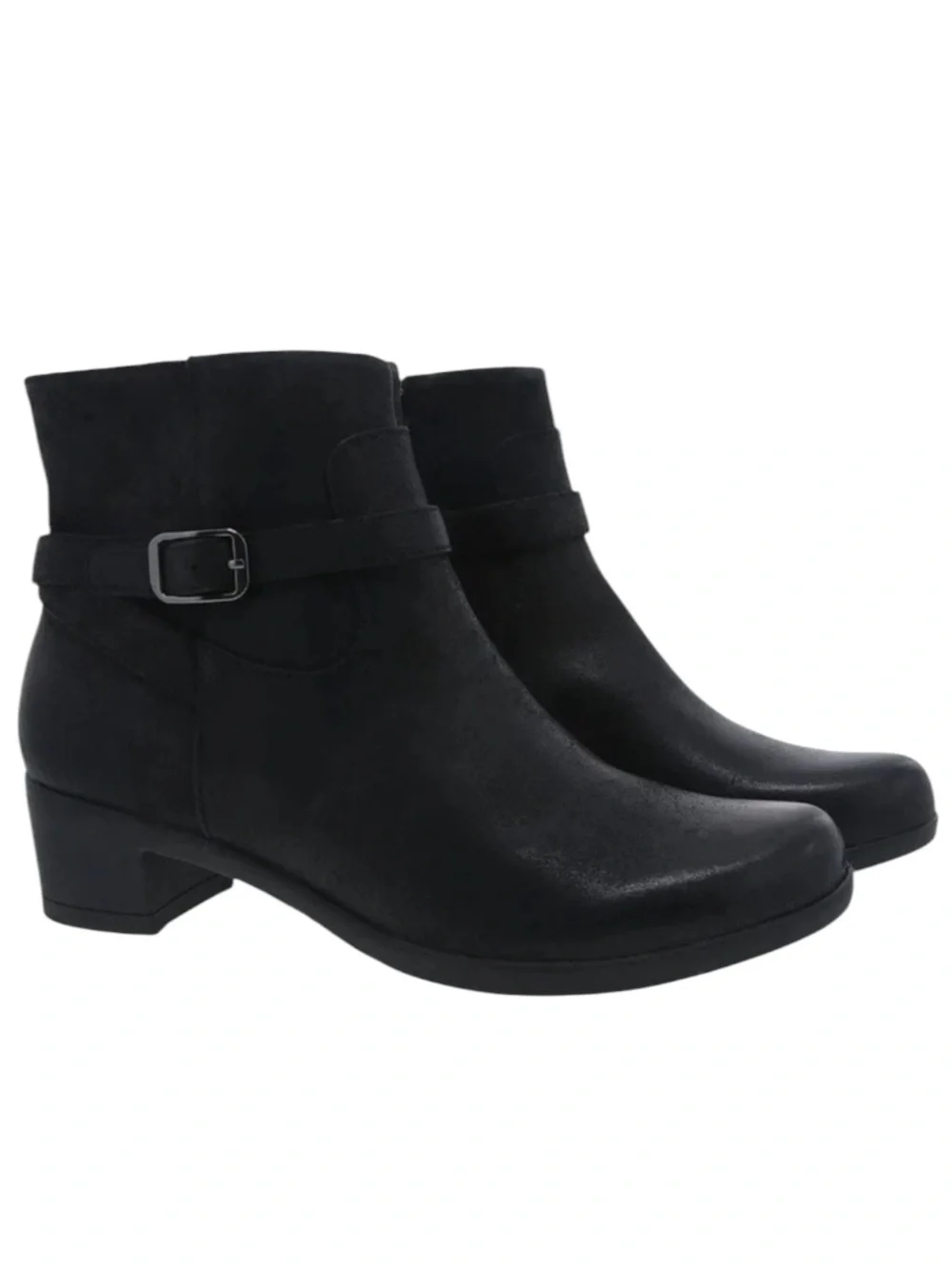 Dansko Cagney Black Leather Booties Size 38